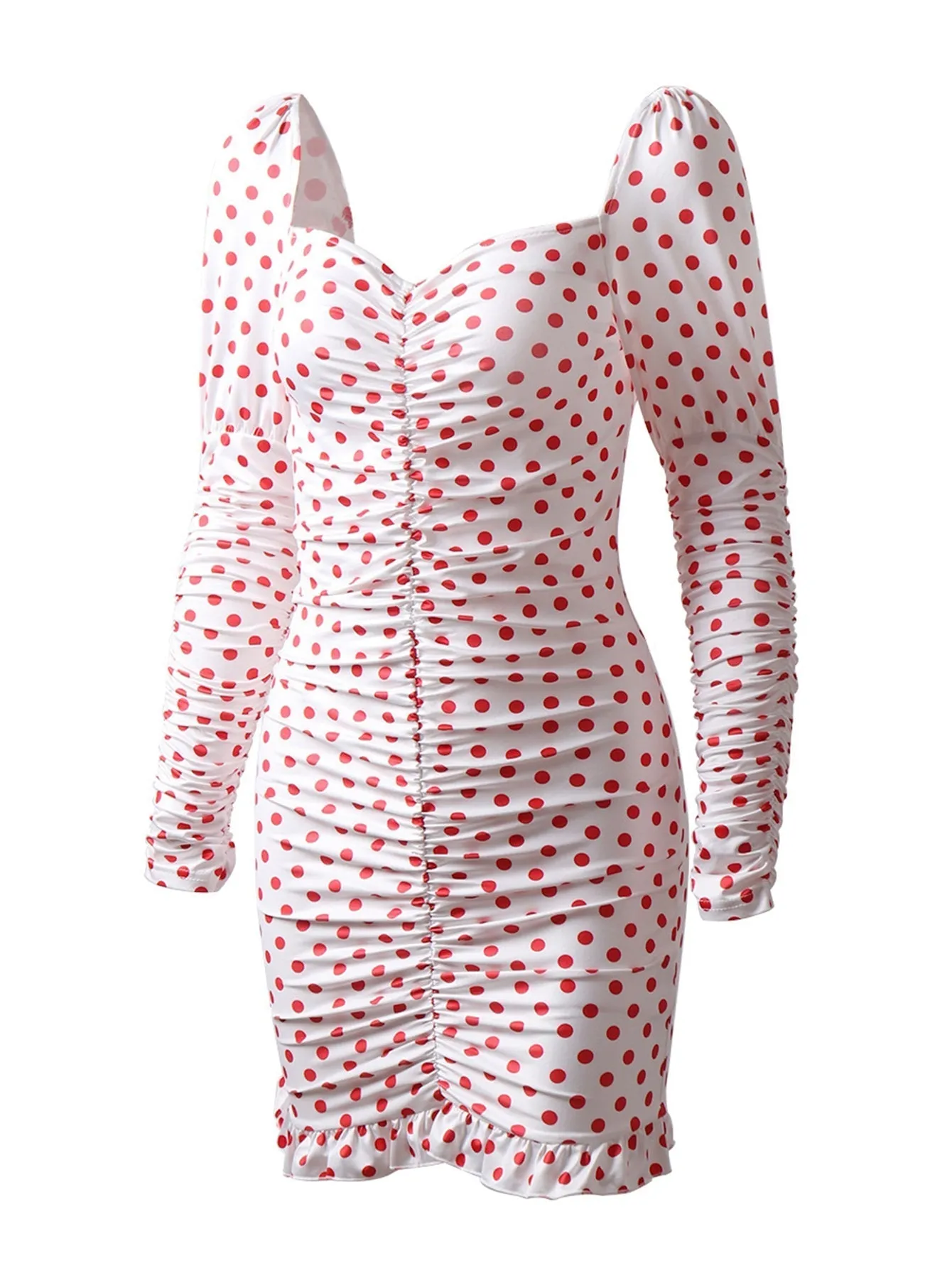 KittenAlarm - V-neck Polka Dot Dress