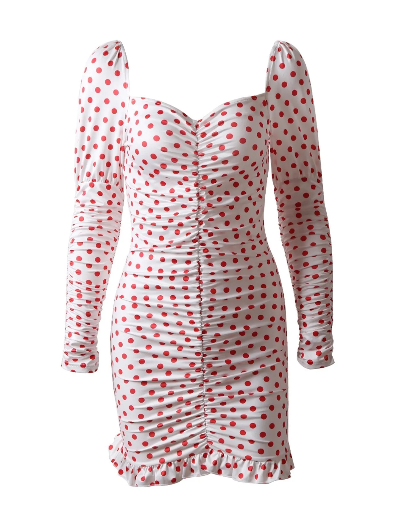 KittenAlarm - V-neck Polka Dot Dress