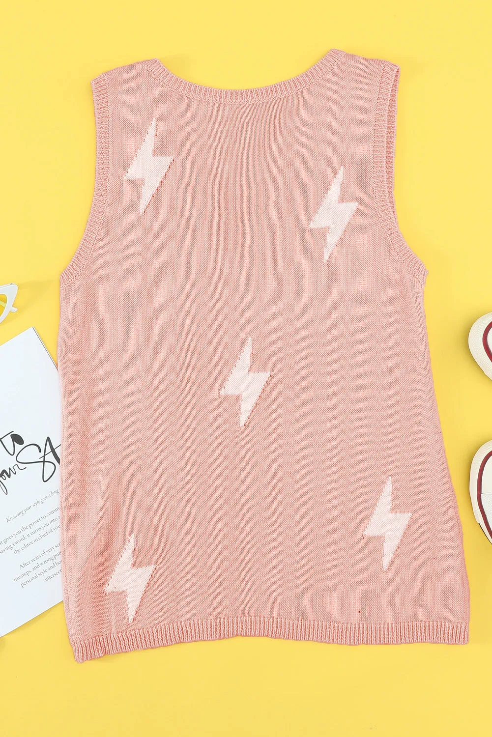 Lightning Print Knit Vest