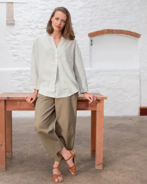 Margate Relaxed Trousers in Olive Twill