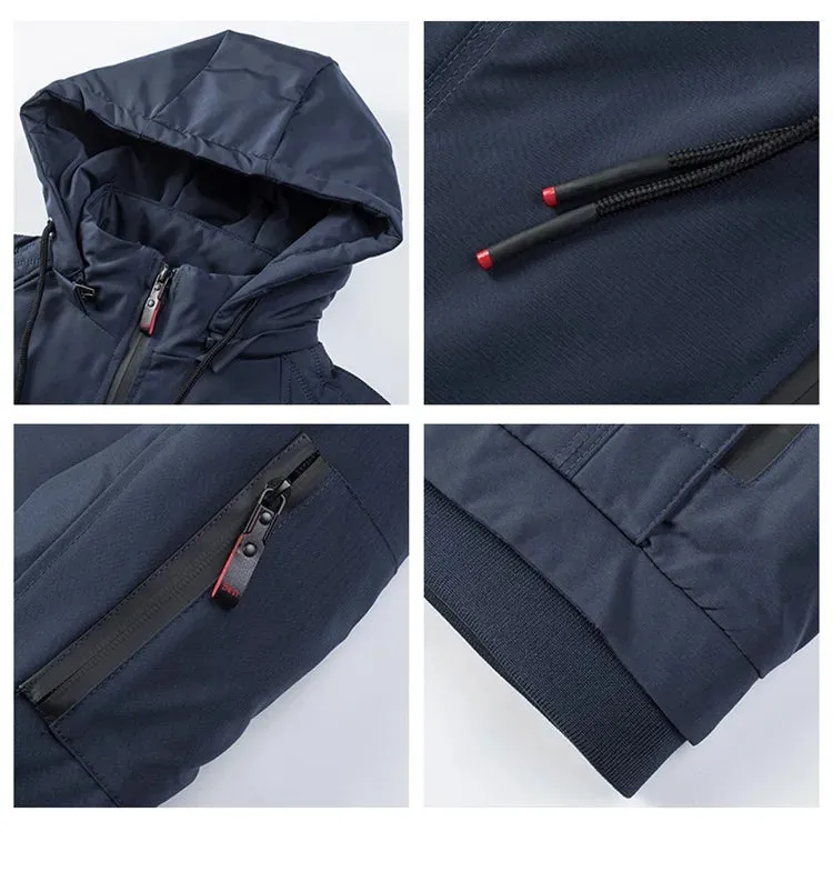 Men Windproof Fleece Military Parkas Winter New Thick Warm Fleece Outdoor Parkas Jacket Coat Men Fashion Casual Jacket Men