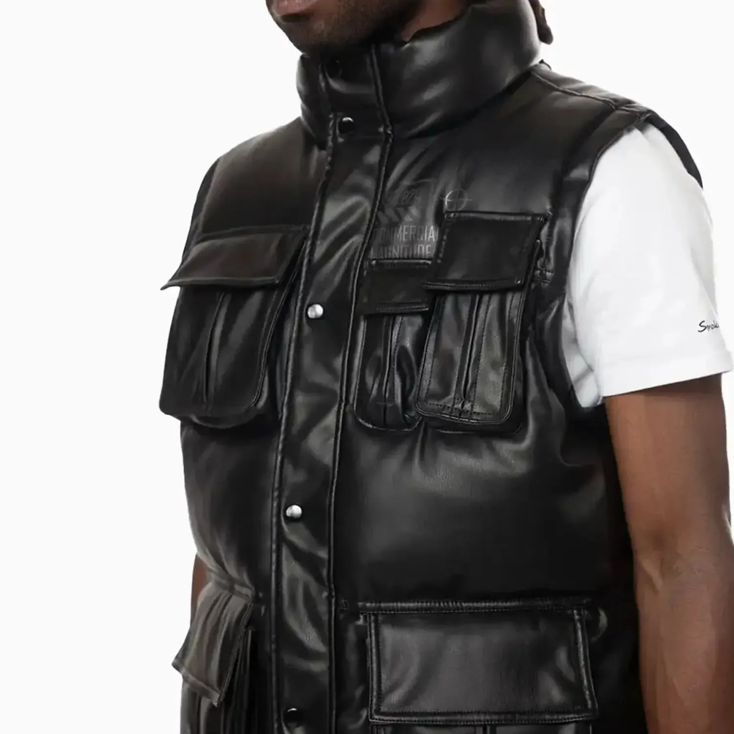 Men's Utility Vegan Leather Vest