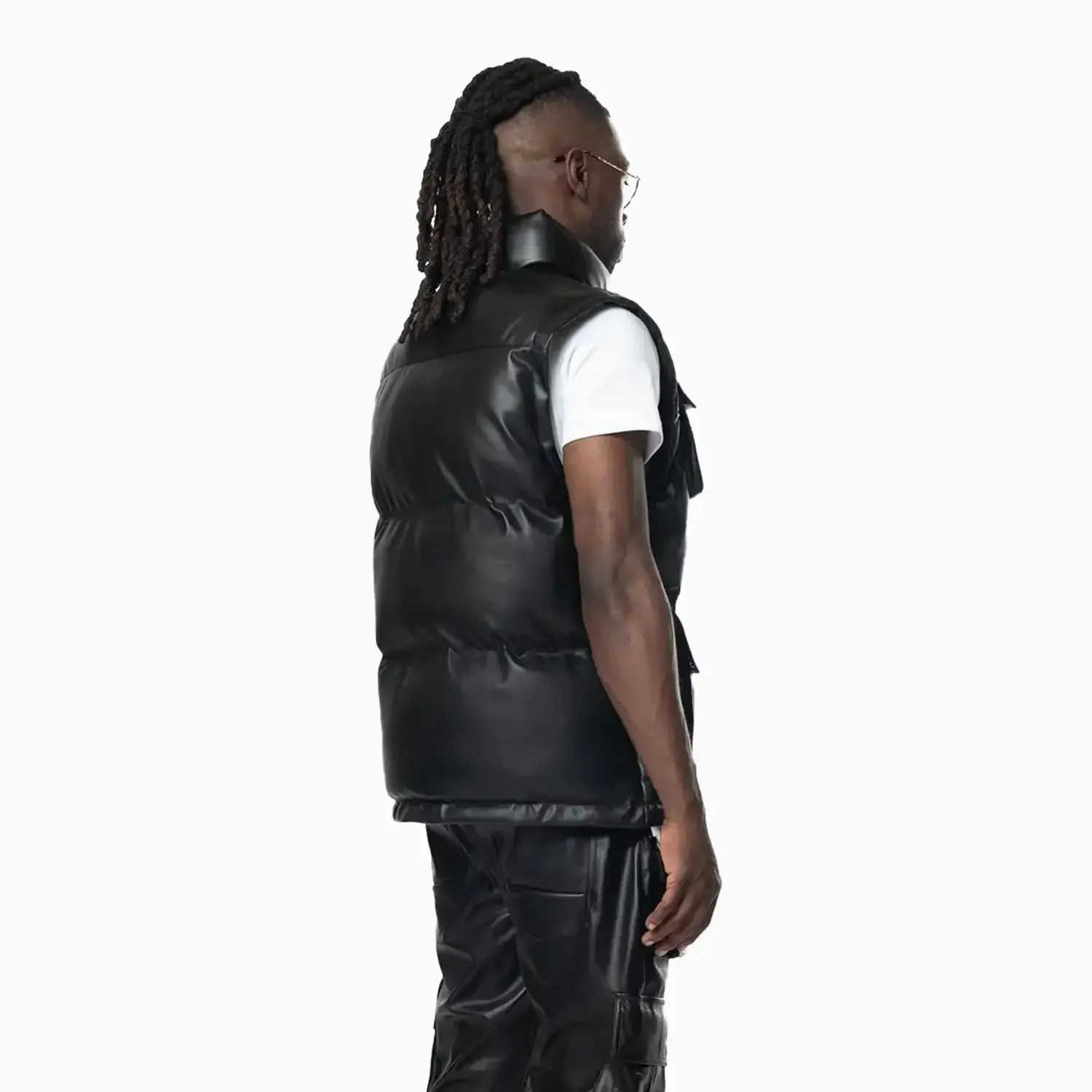 Men's Utility Vegan Leather Vest