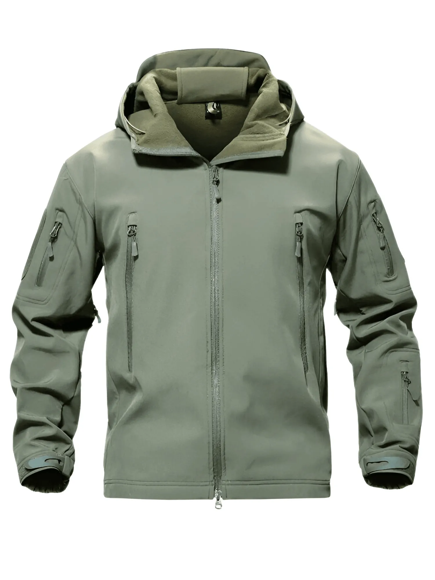 Men's Winter Jacket - Water-Resistant Soft Shell Coat with Hood & Fleece Lining