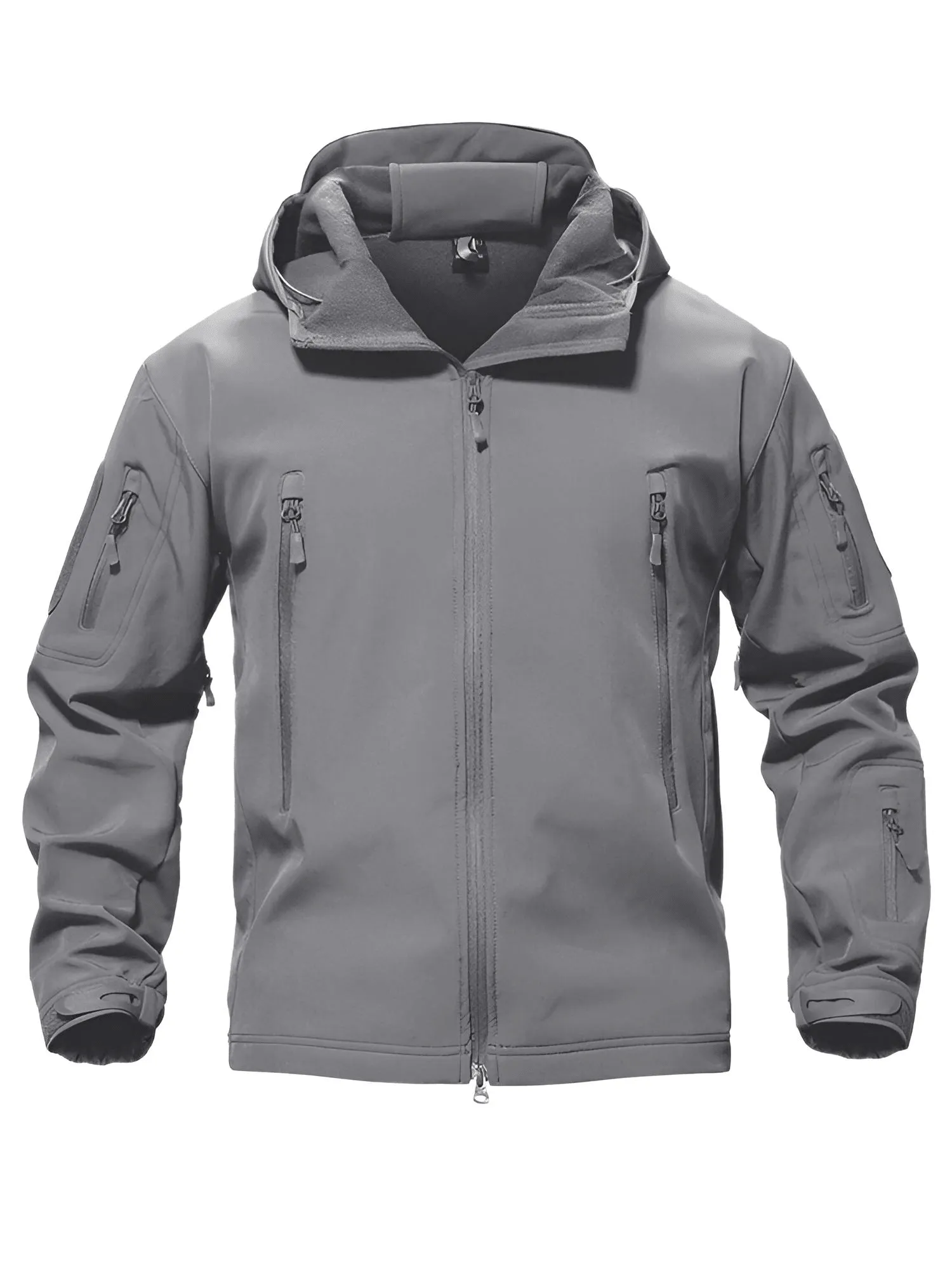 Men's Winter Jacket - Water-Resistant Soft Shell Coat with Hood & Fleece Lining