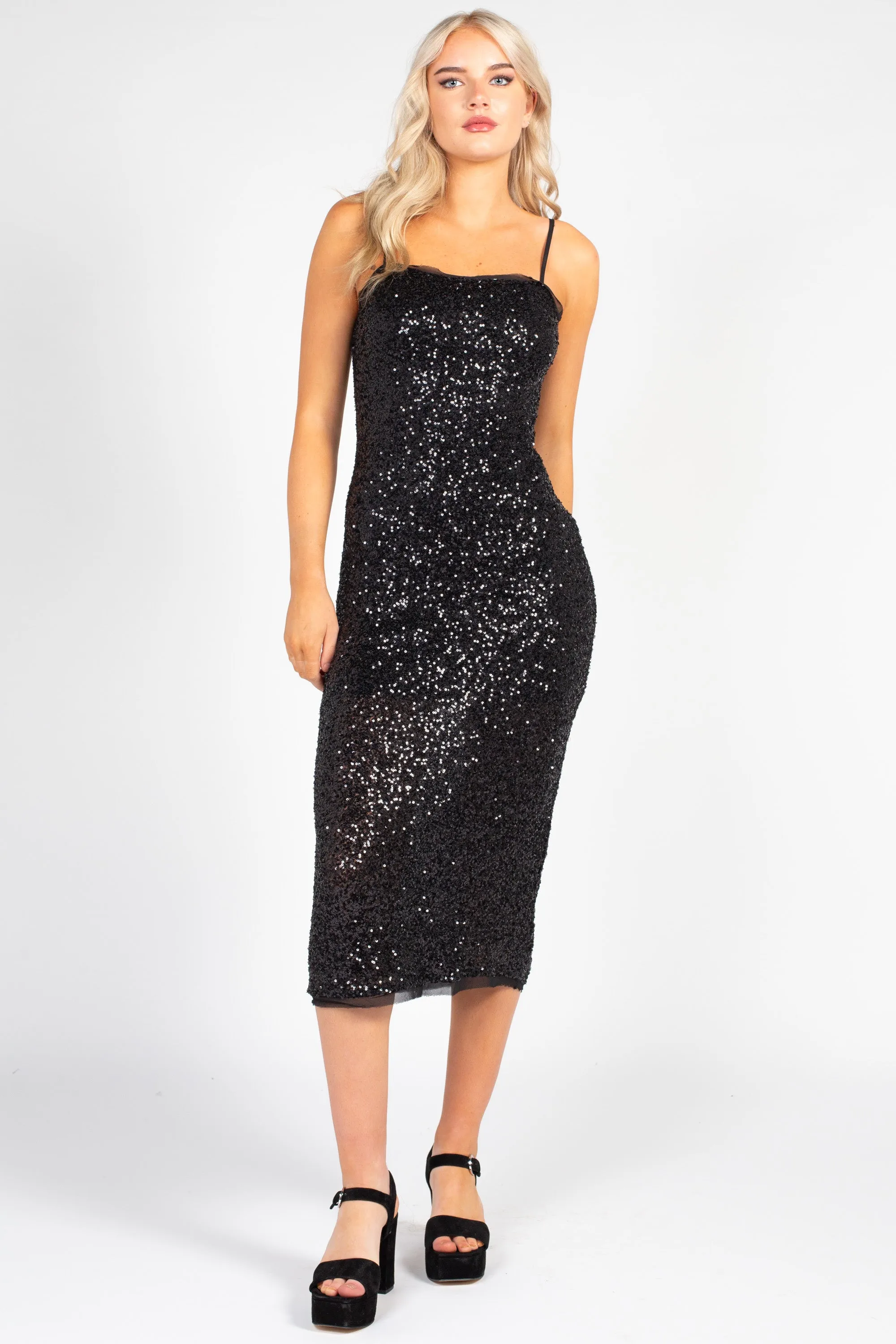 Midnight Sparkle Sequin Bodycon Dress