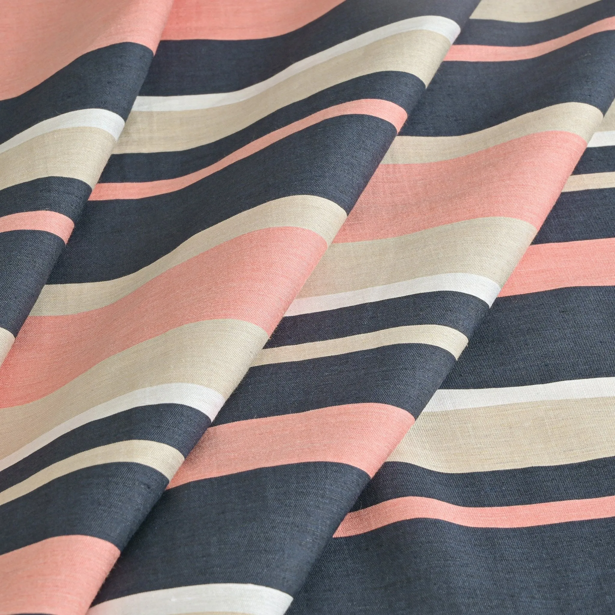 Multicolor Striped Linen Fabric 759