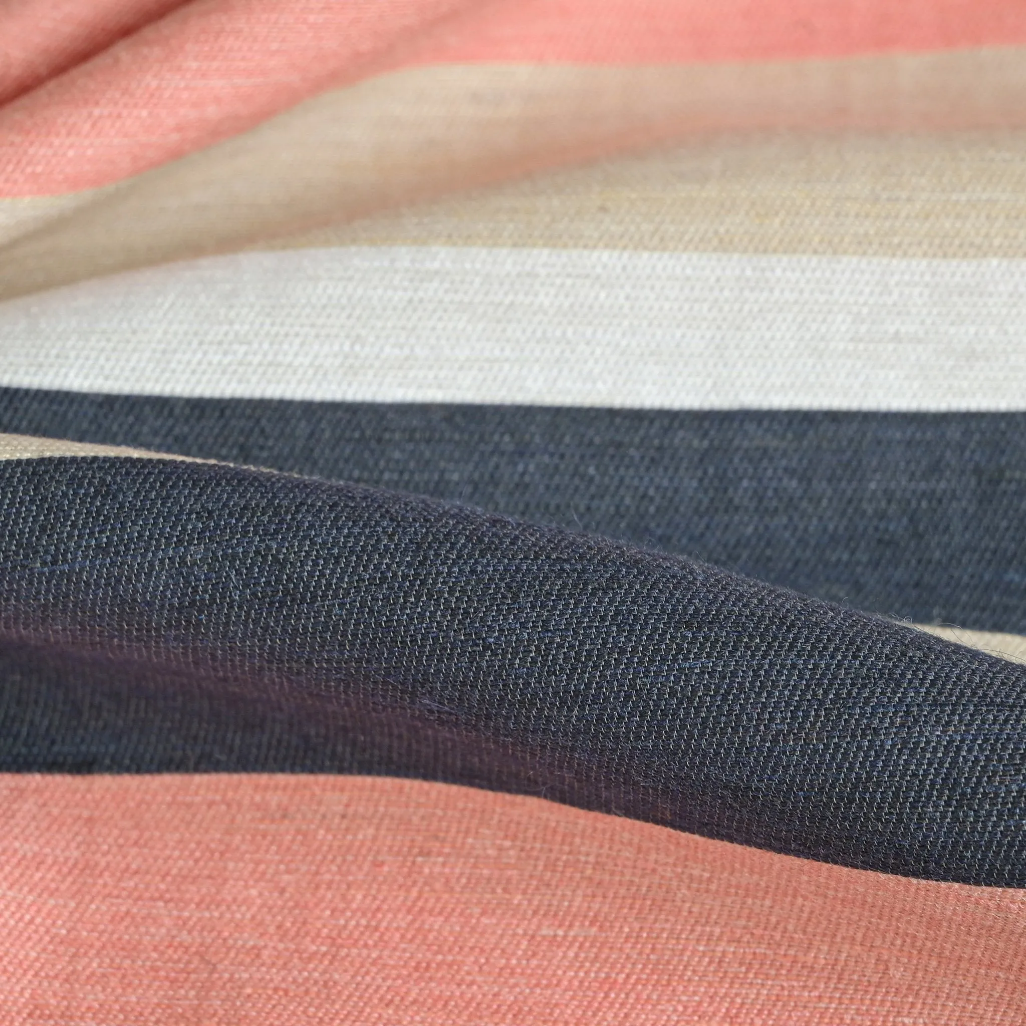 Multicolor Striped Linen Fabric 759