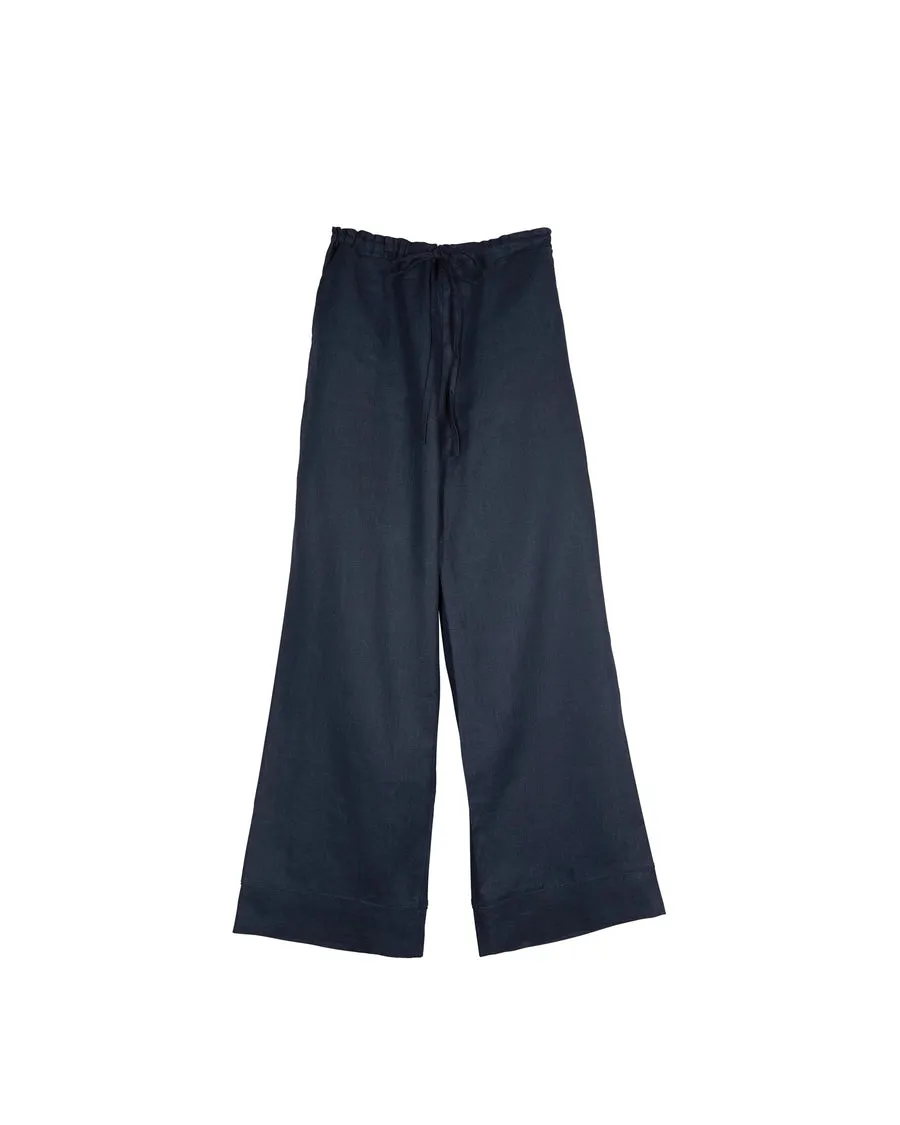 Navy Linen Trousers