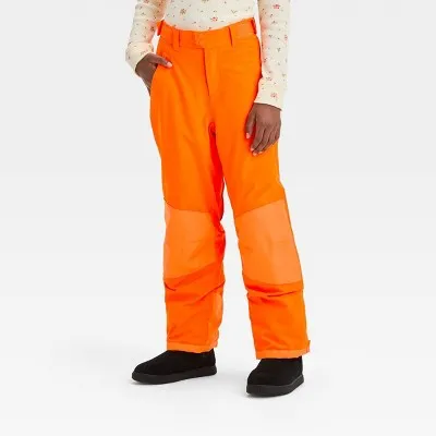 New - Kids' Waterproof Snow Pants - All in Motion Orange S