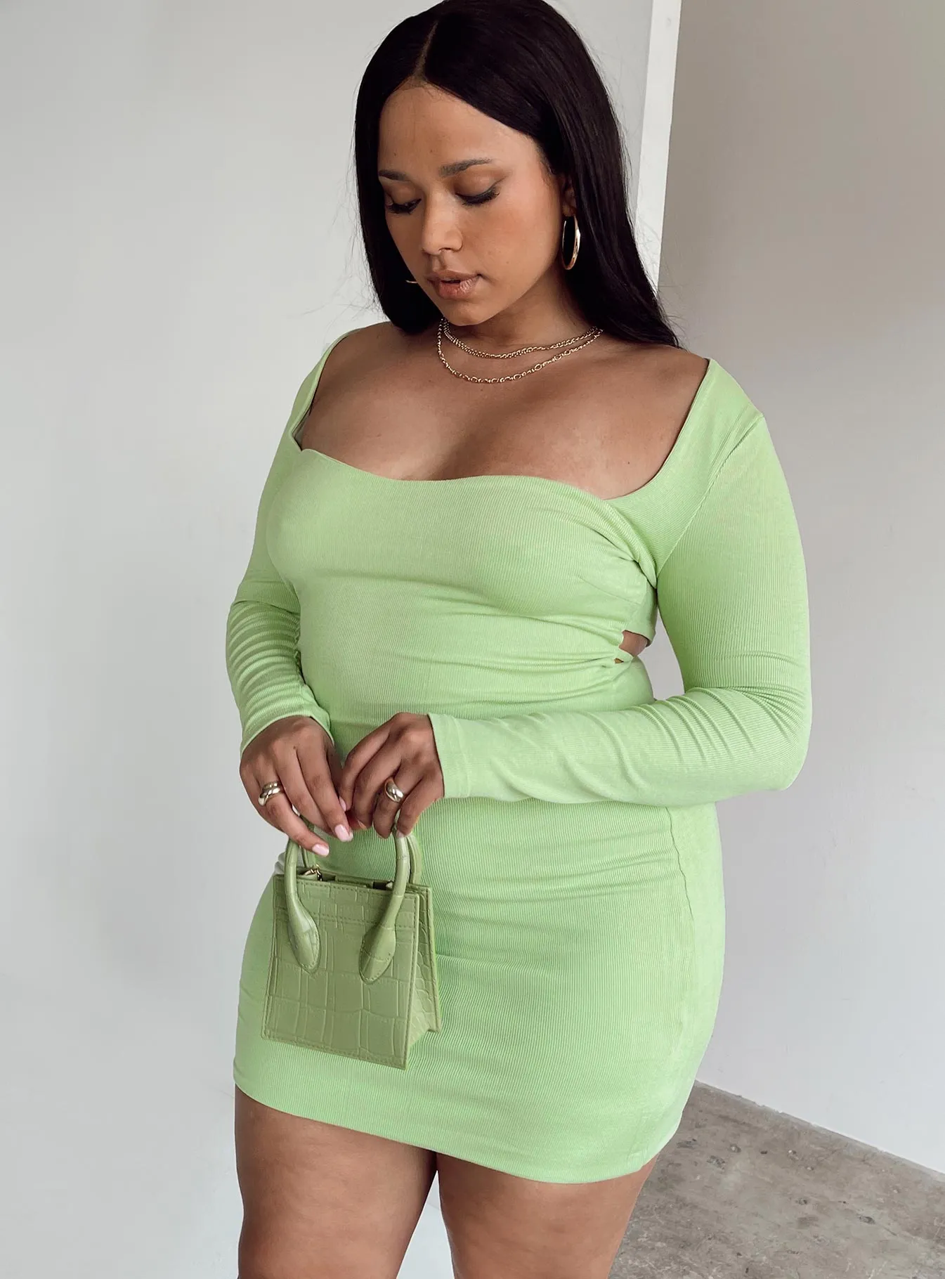 Nolan Mini Dress Green Curve