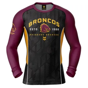 NRL LS Blocker Rash Vest - Brisbane Broncos - LONG SLEEVE - Adult