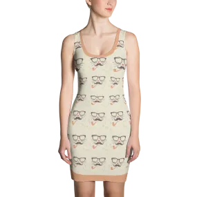 Off-White Hipster Print Bodycon Dress