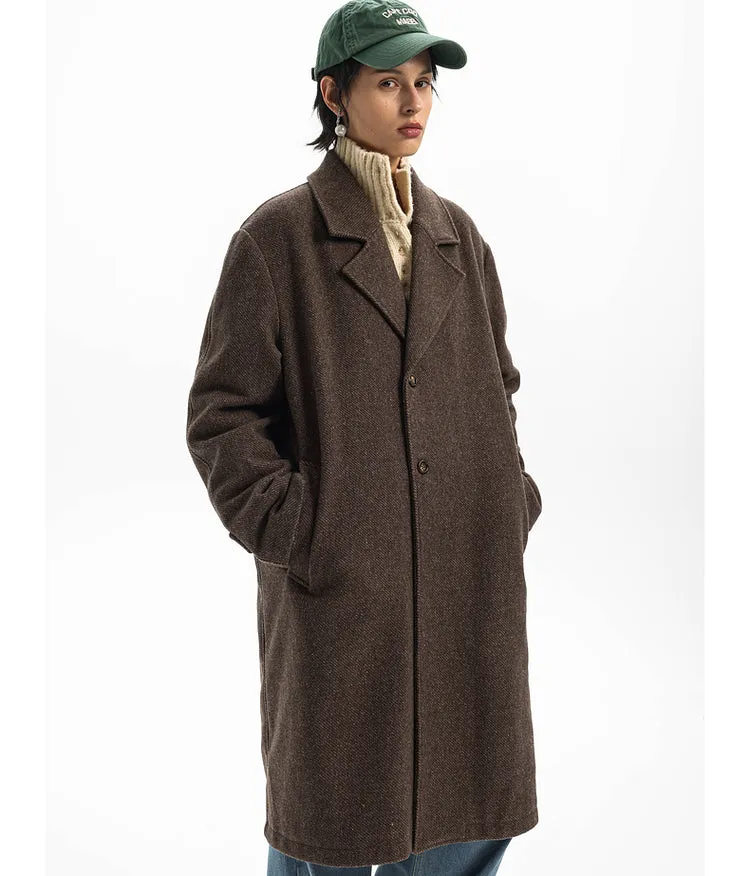 Old Money Low Style Long Wool Coat