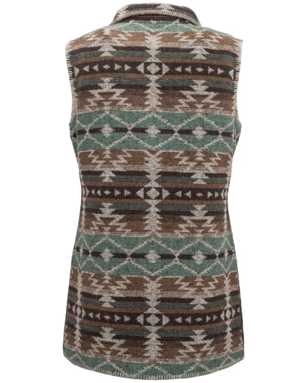 Outback Trading Company Women’s Brown Stockard Aztec Vest 29655-BRN