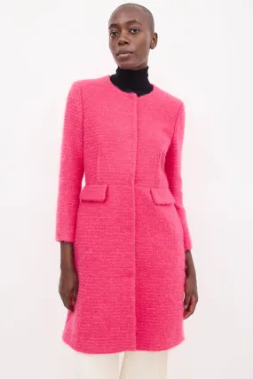 Pink Wool Tweed Coat