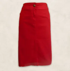 Pomodoro Womens Red Cotton Pencil Skirt  UK 18  US 14 EU 46