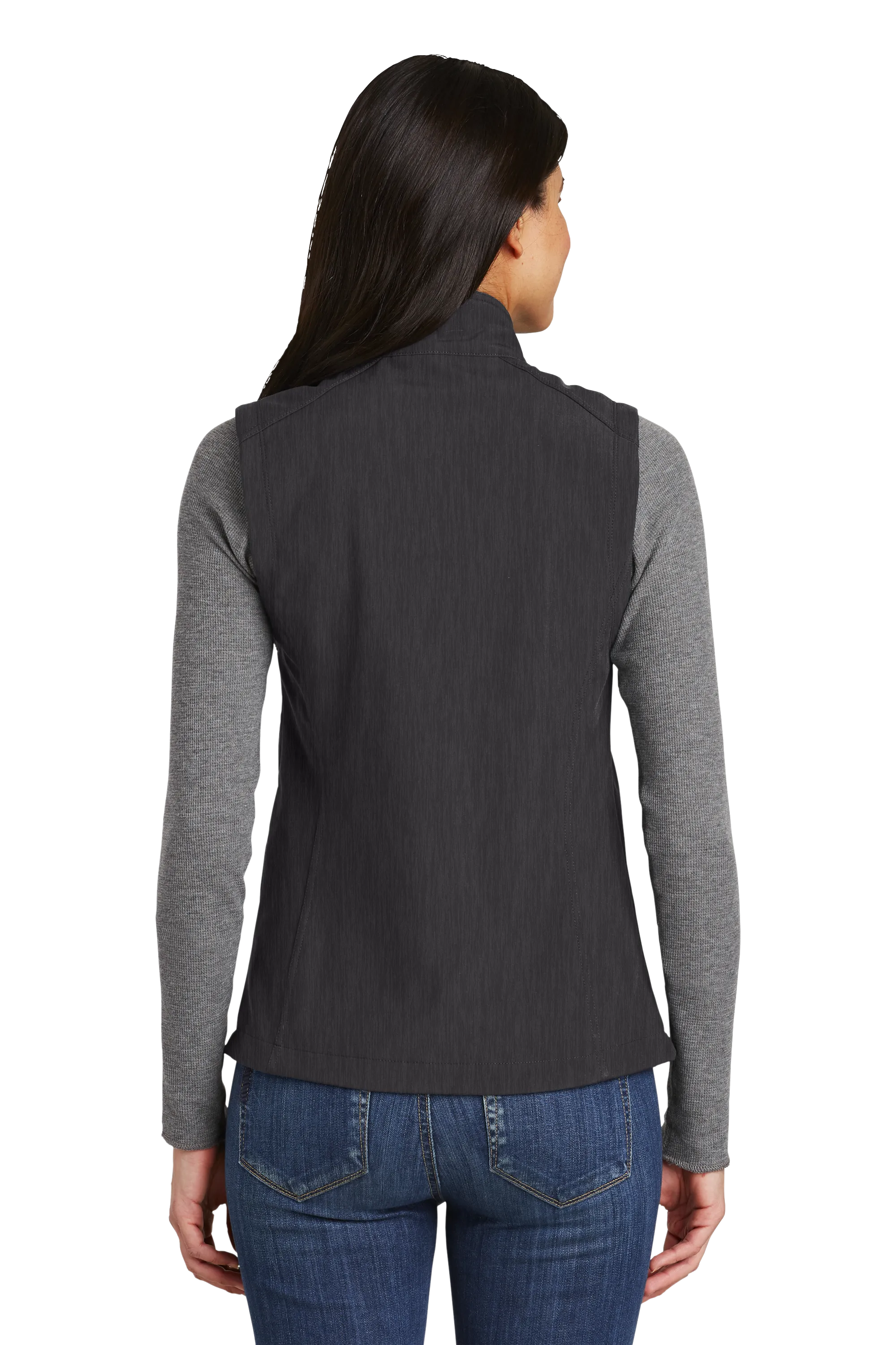 Port Authority® Women's Core Soft Shell Vest - Black Charcoal Heather