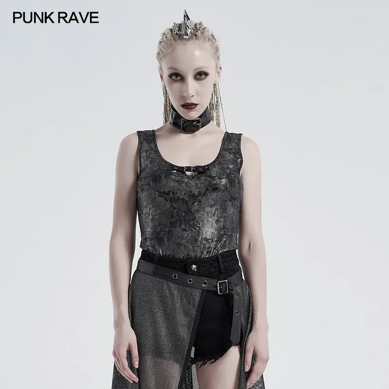 Punk daily corrugation printing vest