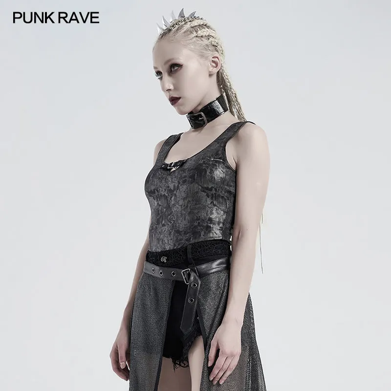 Punk daily corrugation printing vest