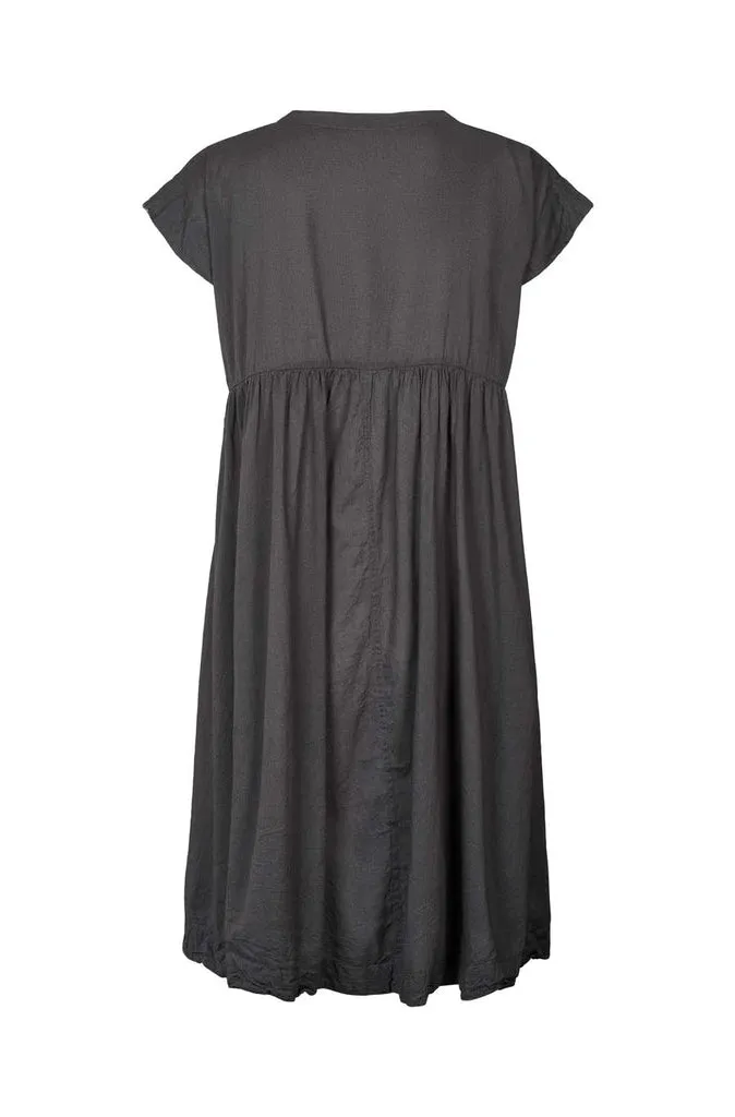 Rabens Saloner Lotti Cotton Dress in Dark Slate