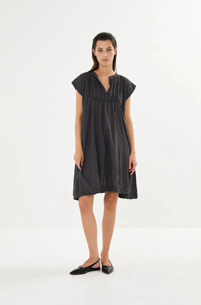 Rabens Saloner Lotti Cotton Dress in Dark Slate