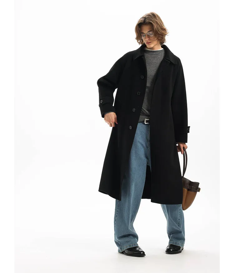 Raglan handmade wool long coat