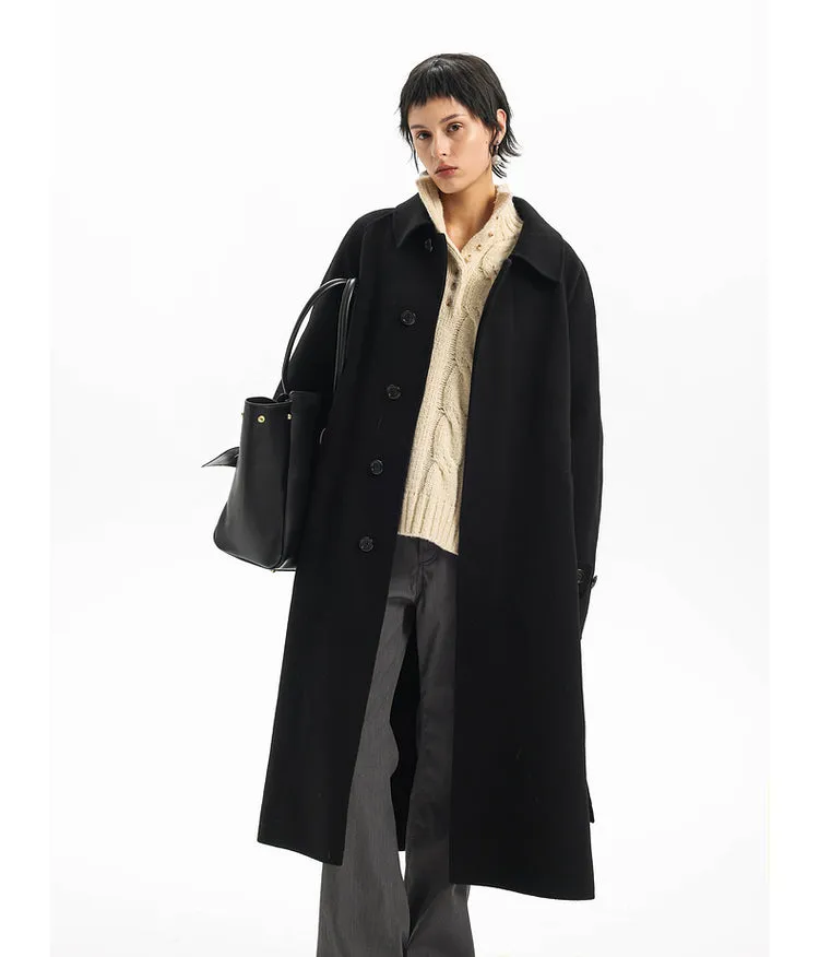 Raglan handmade wool long coat