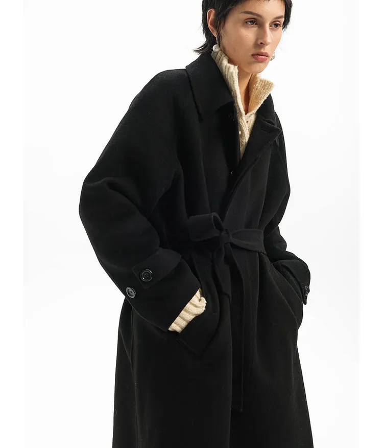 Raglan handmade wool long coat