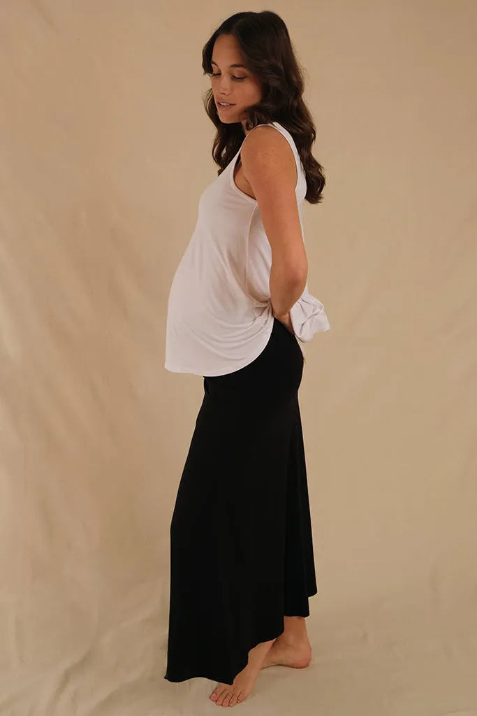 Relaxed Bamboo Maternity Singlet - White