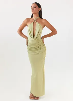 Samara Halterneck Maxi Dress - Sage