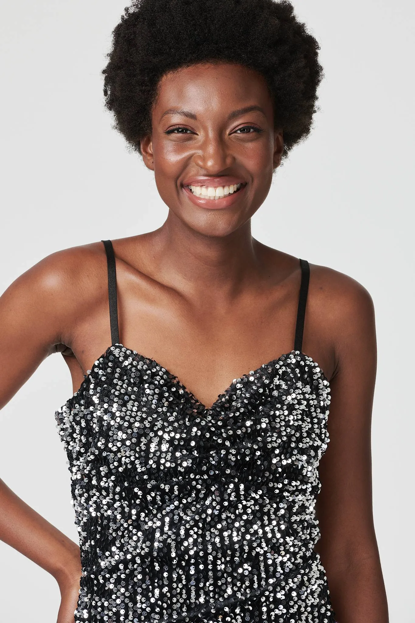 Sequinned Cami Slip Dress