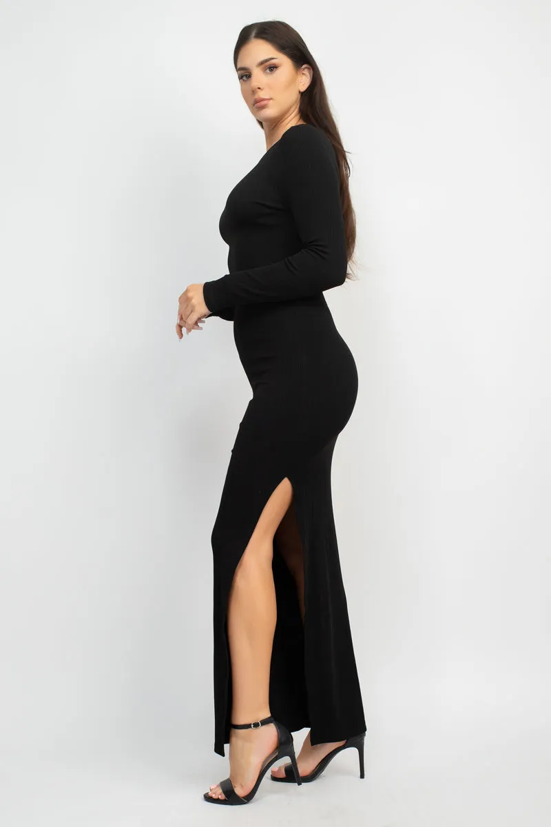 Side Slit Bodycon Maxi Dress