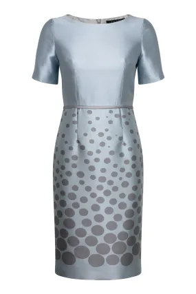 Silver/Sky Dress with Graduated Dots - Angie