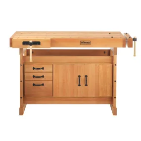 Sjöbergs European Beech Nordic Pro 1400  with Storage Cabinet 56" x 24" x 1-1/8" Thick Top (DCE)