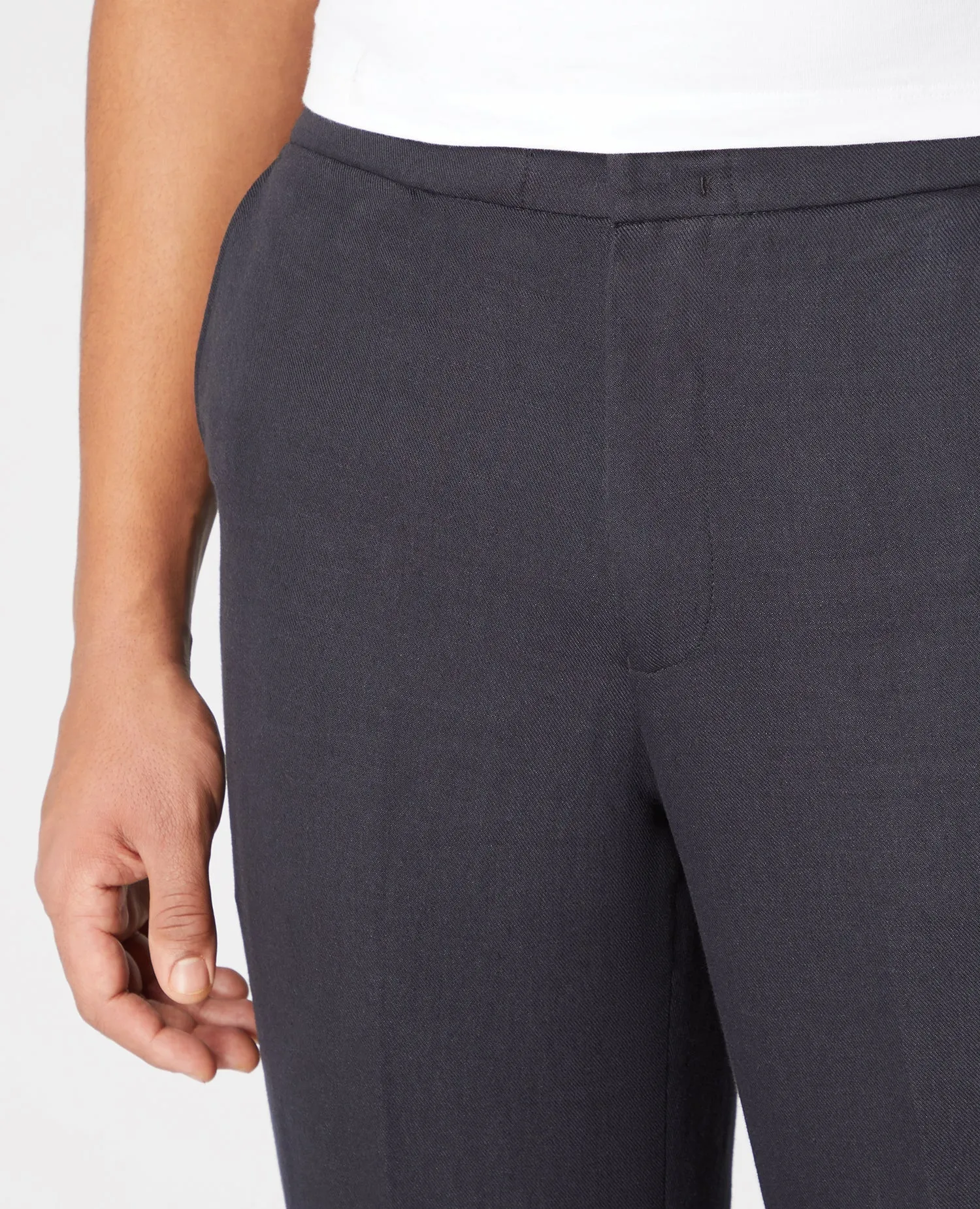 Slim Fit Linen-Blend Trousers