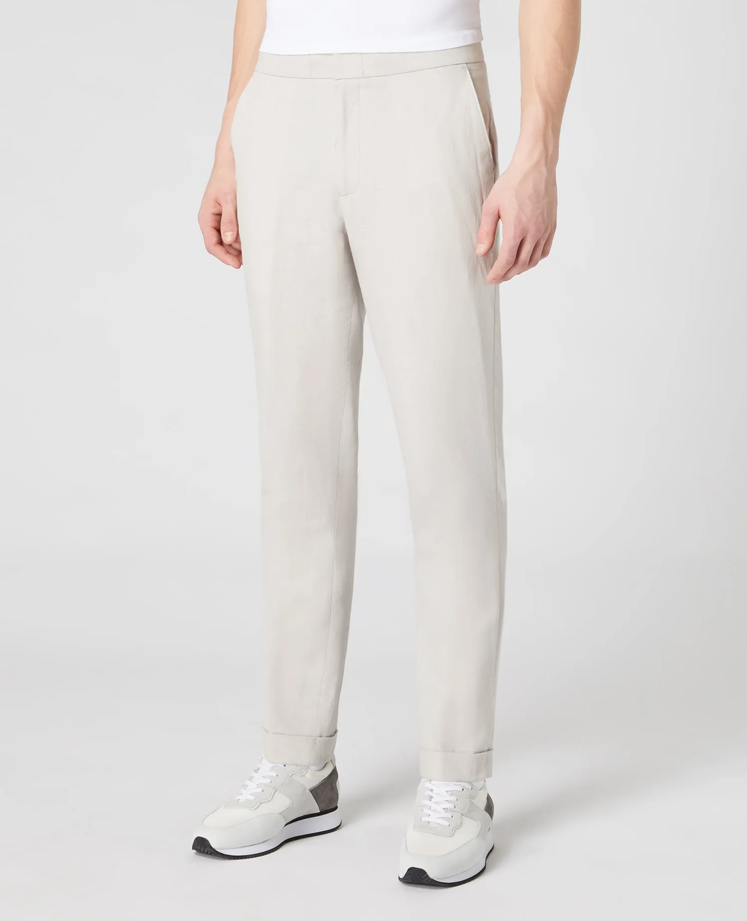 Slim Fit Linen-Blend Trousers