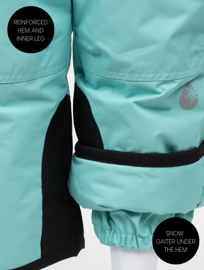 Snowrider Convertible Ski Overalls - Aqua Sky