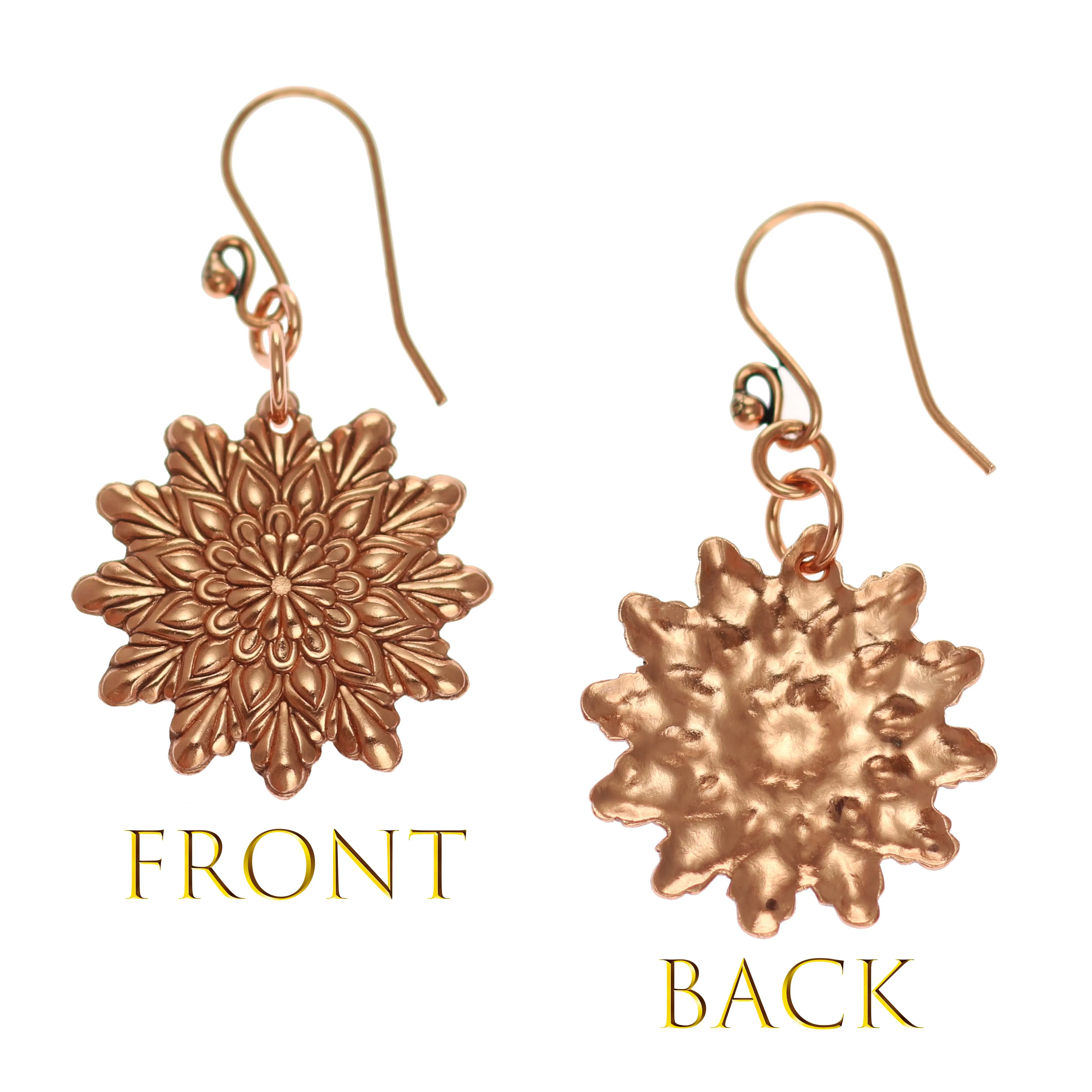 Starburst Mandala Copper Earrings