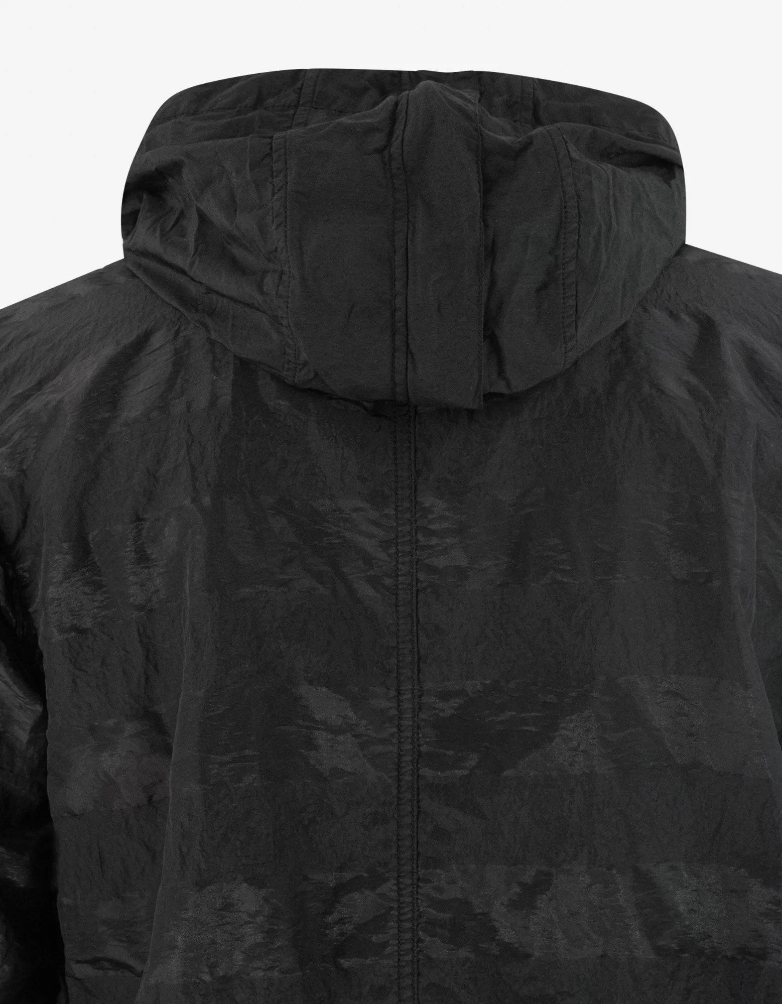 Striped Nylon Metal Black Parka