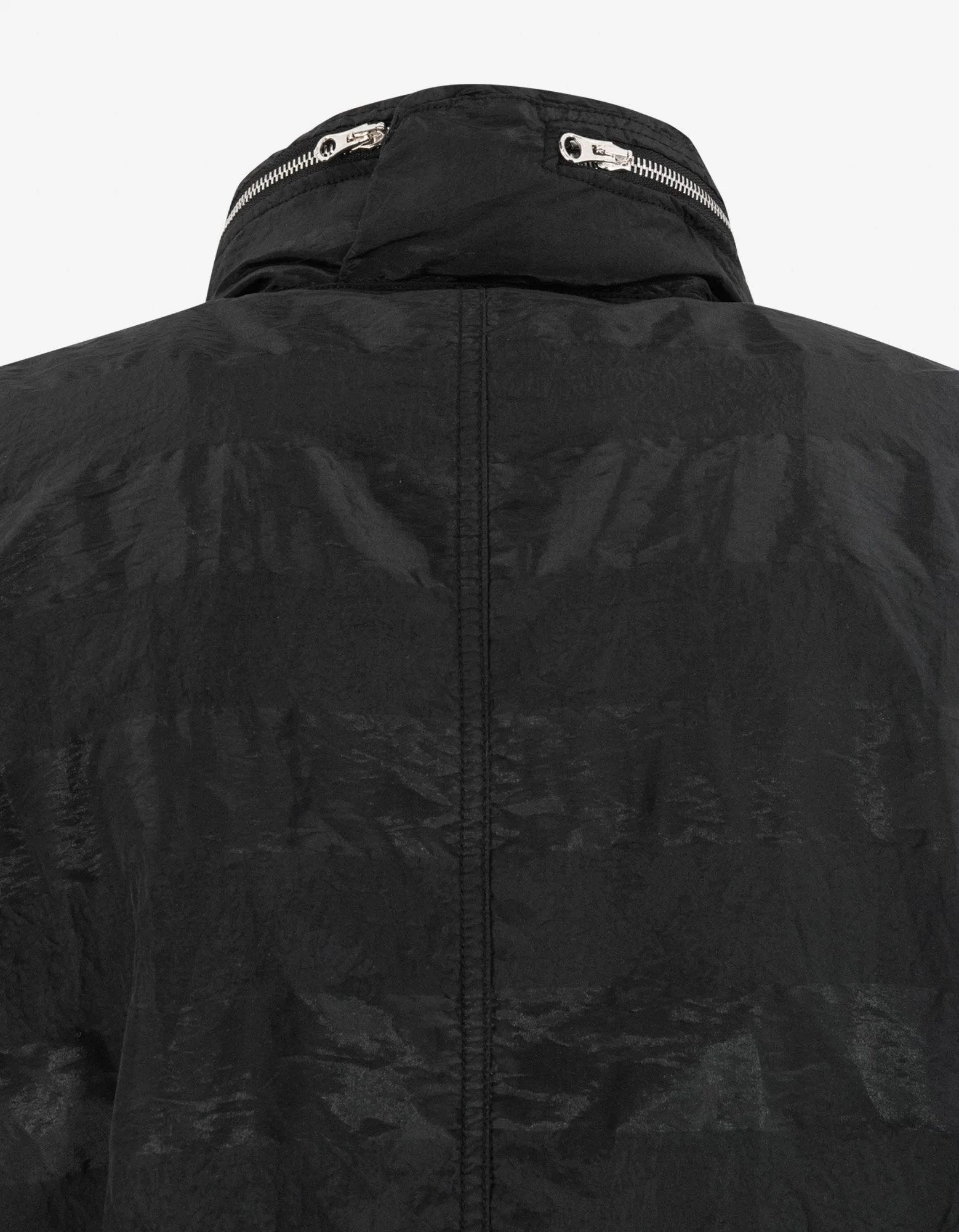 Striped Nylon Metal Black Parka