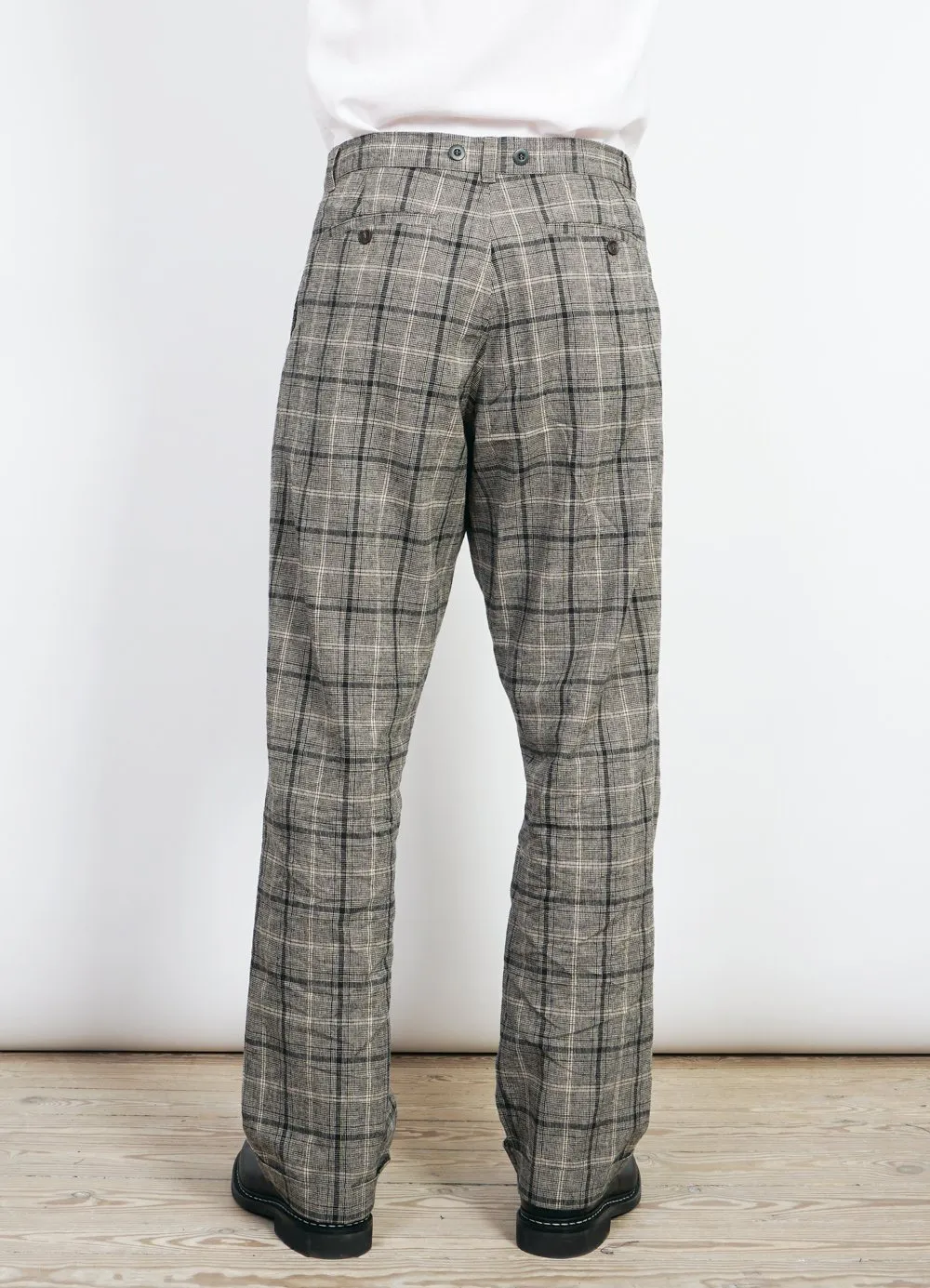 SUNE | Pleated Wide Cut Trousers | Check 1