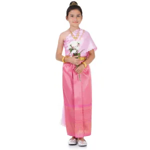 Traditional Pink Princess Chut Thai Girls Dress