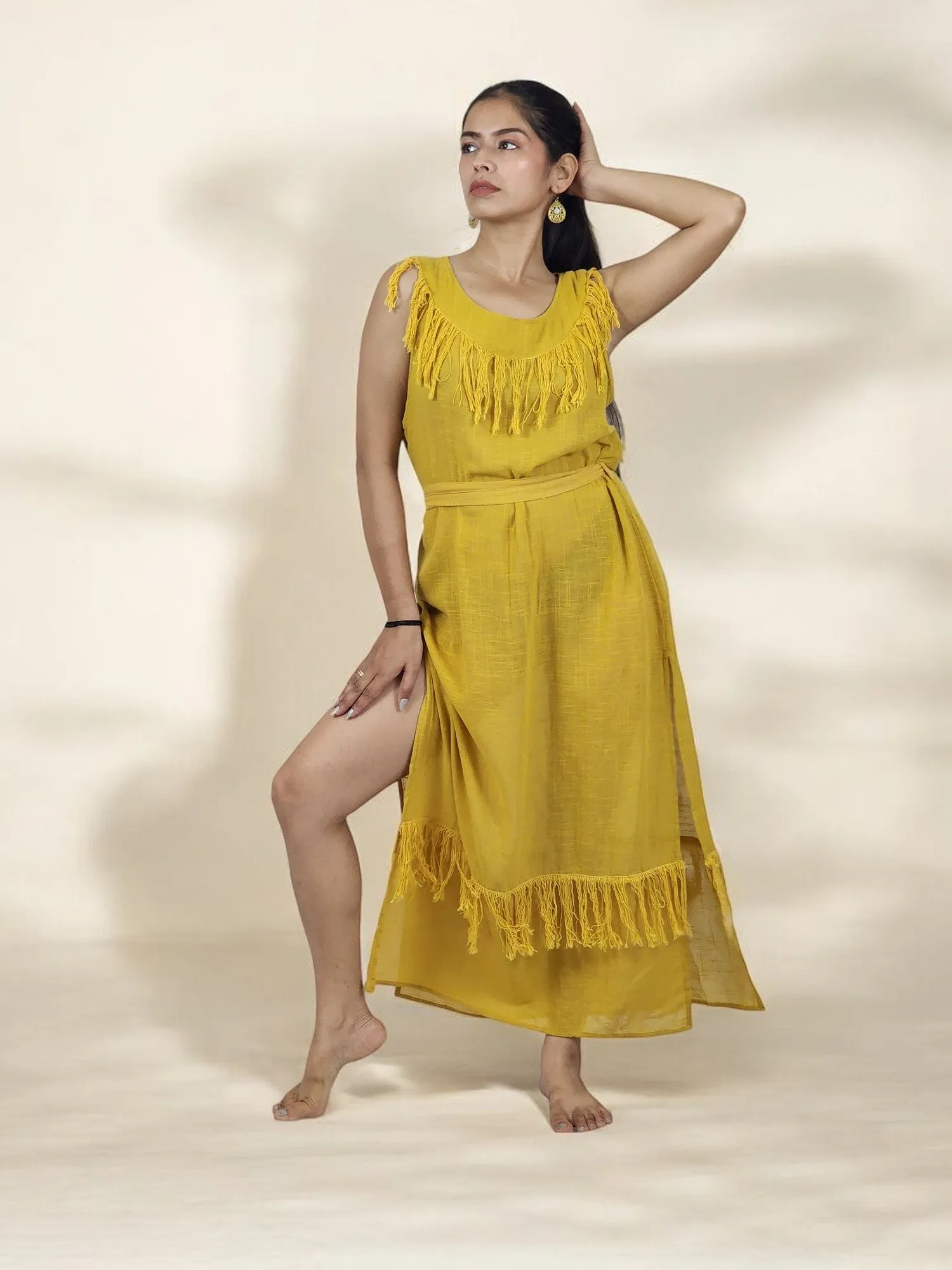 Turmeric Organic Linen Maxi Dress