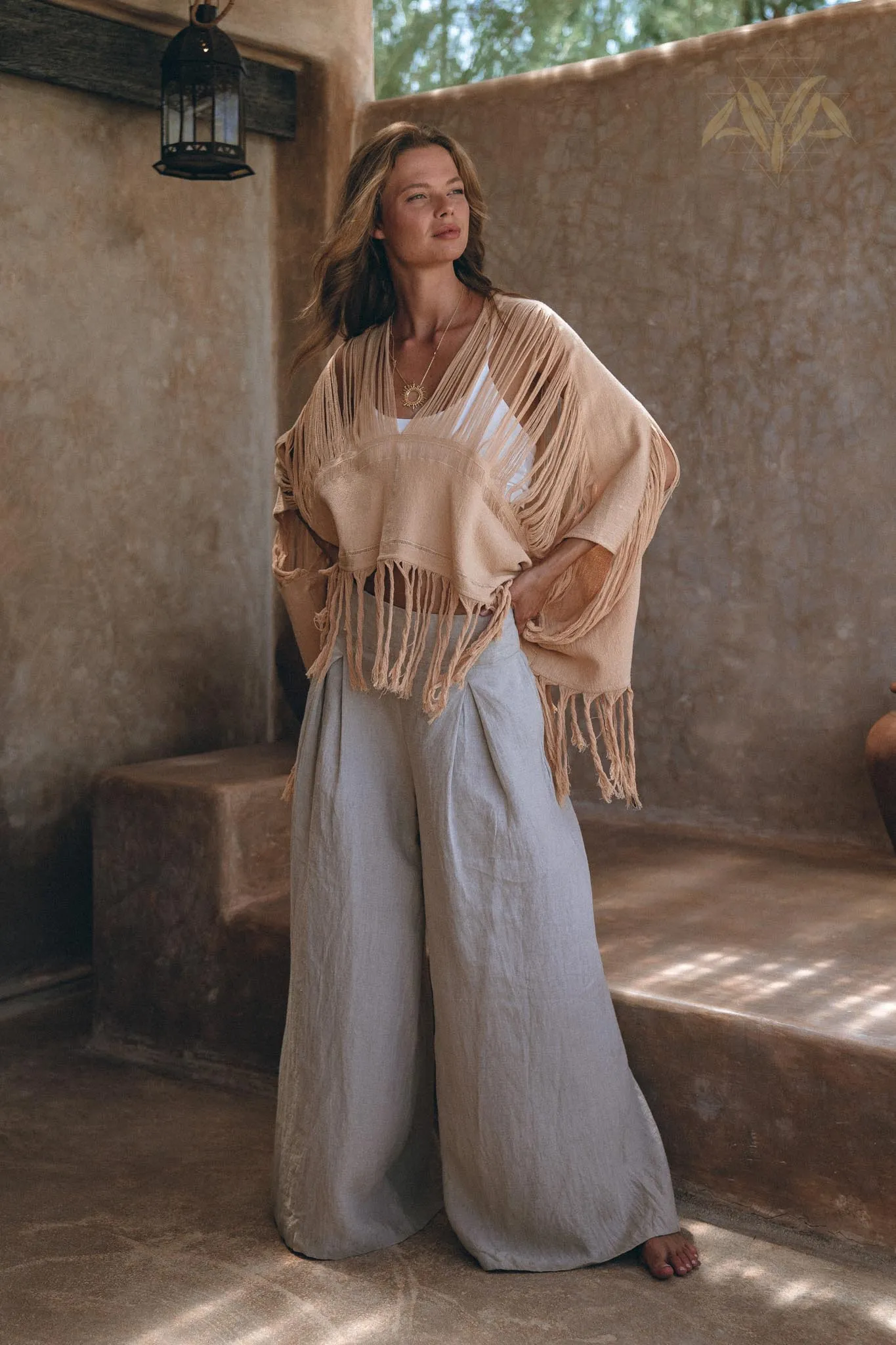 Unique Soft Linen Boho Pants Women • Loose Linen Wide Boho Pants • Bohemian Pants