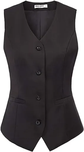 V-Neck Slim Fit Office Bottoned Dressy Suit Vest Waistcoats