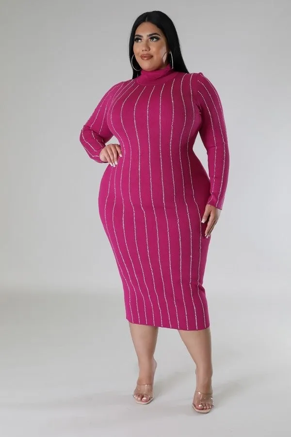 Voluptuous ( ) Plus Size Turtle Neck Stretch Dress - 3 colors