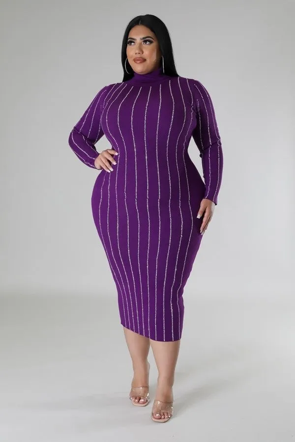 Voluptuous ( ) Plus Size Turtle Neck Stretch Dress - 3 colors