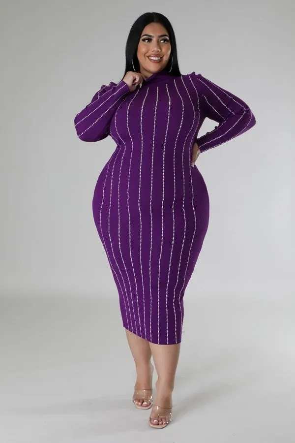 Voluptuous ( ) Plus Size Turtle Neck Stretch Dress - 3 colors