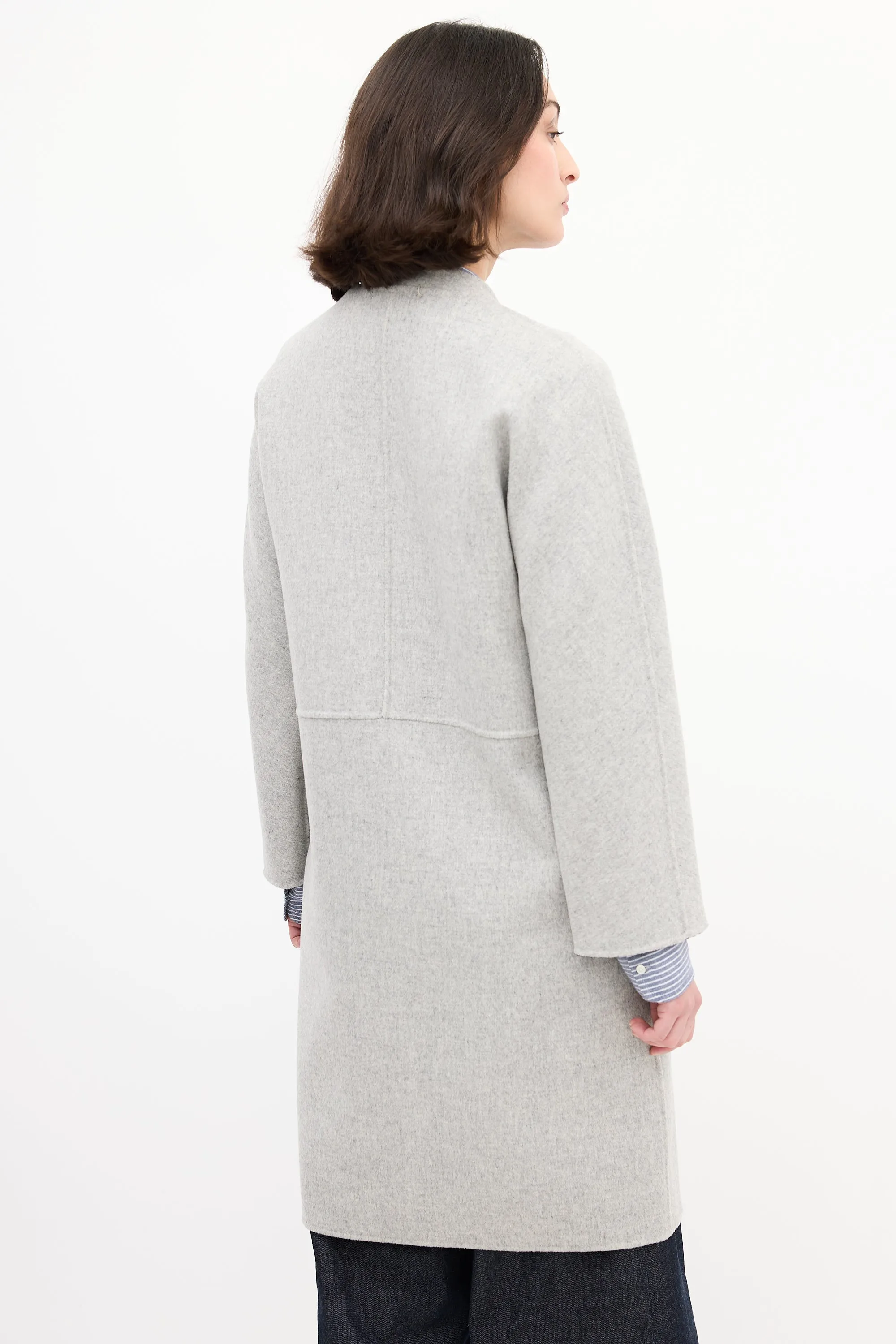 Weekend Navy & Heather Grey Wool Reversible Coat